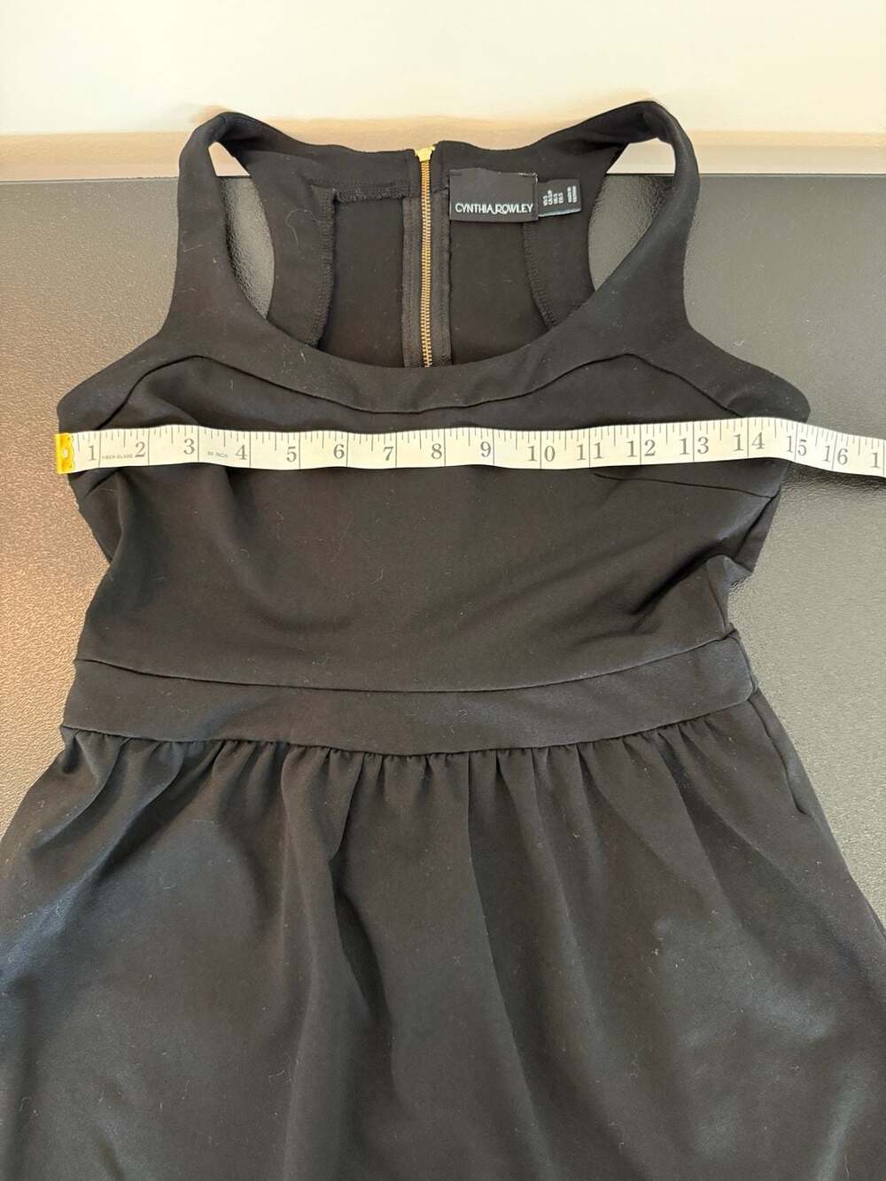 Cynthia Rowley Black Skater Dress Size Small S Racerback - Picture 5 of 6